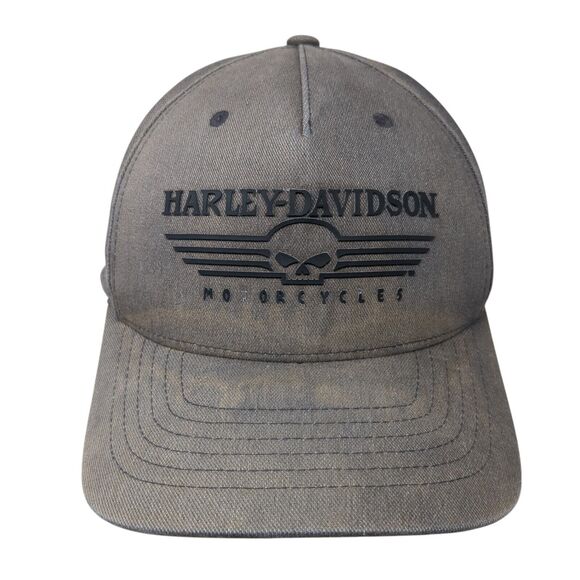 Harley-Davidson Motorcycles Fitted Hat Gray S/M Flexfit Embroidered 6 Panel - Picture 1 of 8